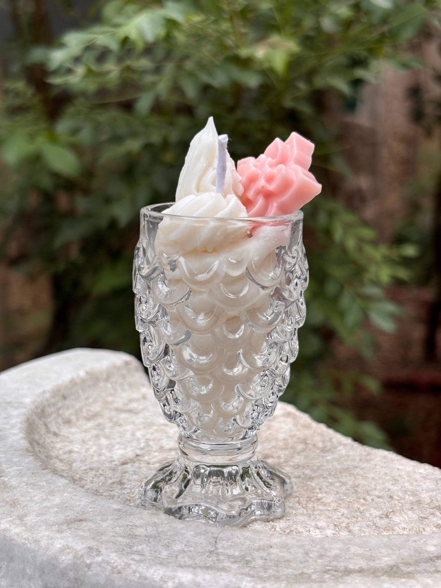 Mermaid Flower Whip Scented Candle Pink
