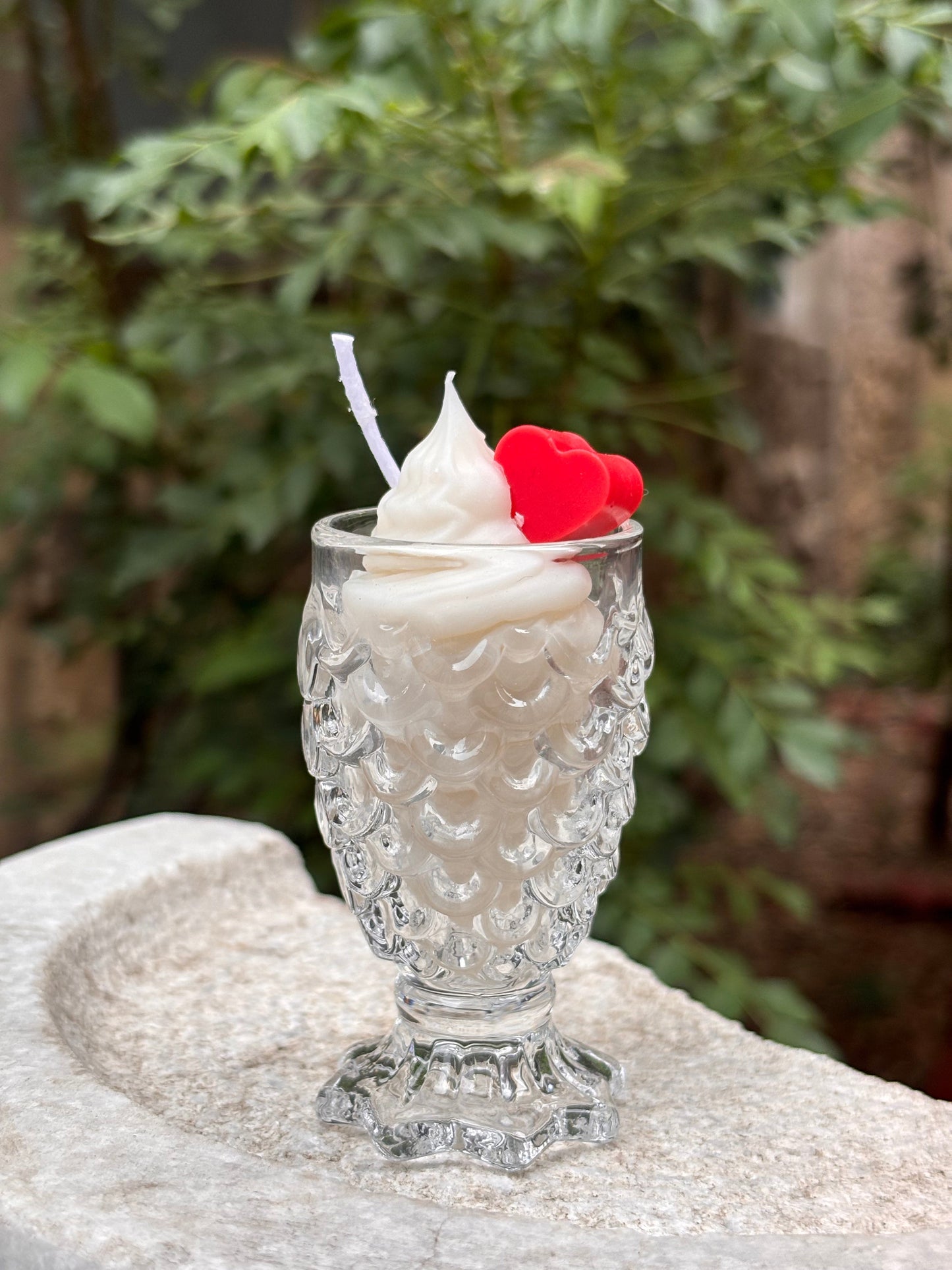 Mermaid Heart Whip Candle Red