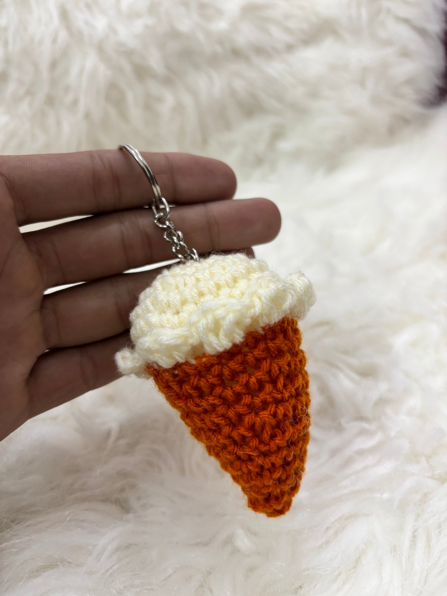 Crochet Keychain Softy| Milk Cream
