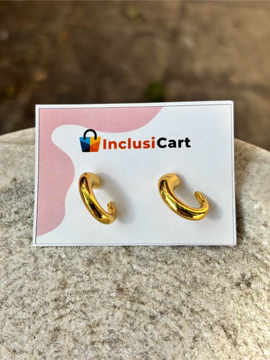 Anti tarnish Earrings | Mini Semicircular Hoops