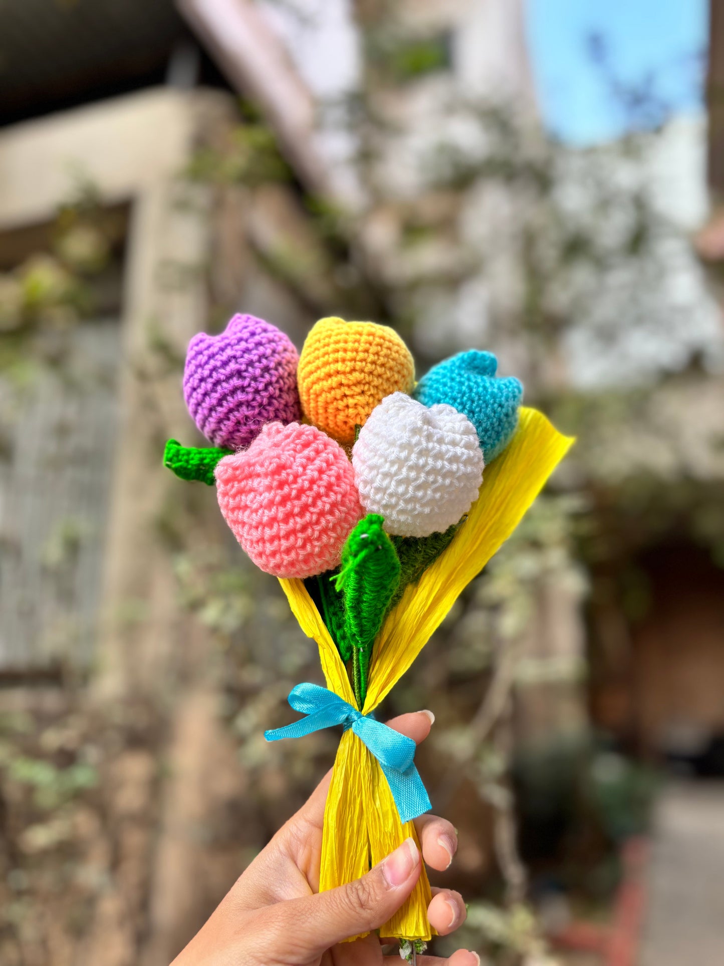 Crochet Bouquet | Multicolor Tulip Crochet Flowers