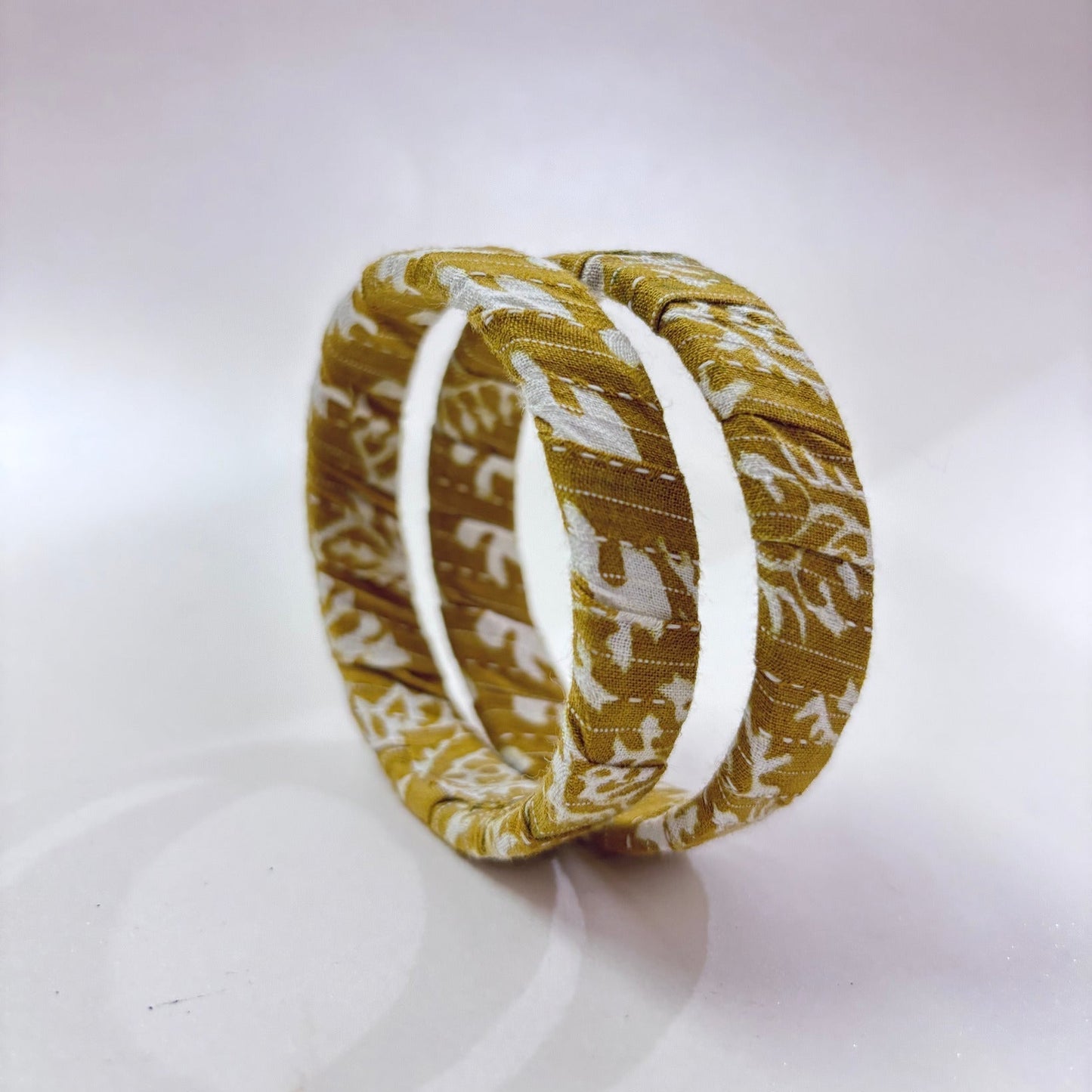 Mustard Mogra Fabric Bangles
