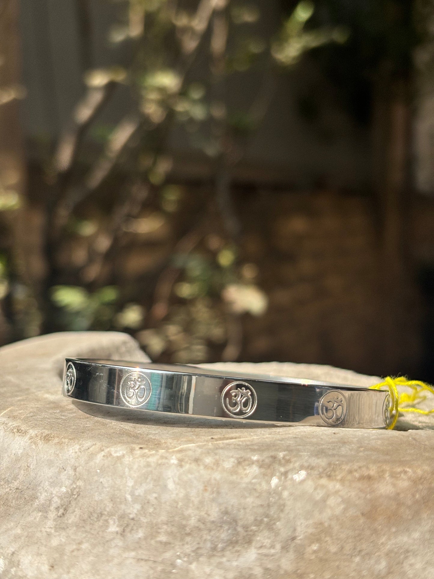 Mens Bracelet | Om Engraved Silver