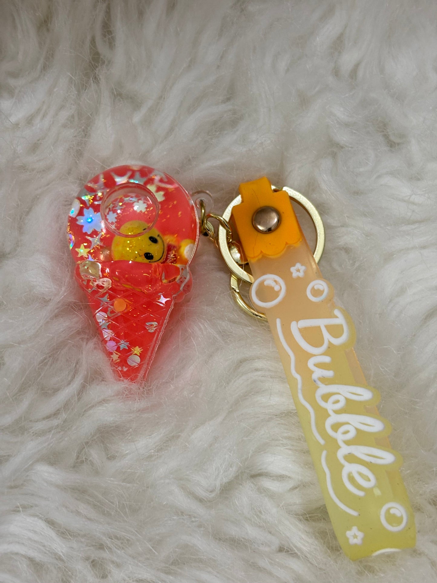 Orange Liquid Icecream Cone Keychain