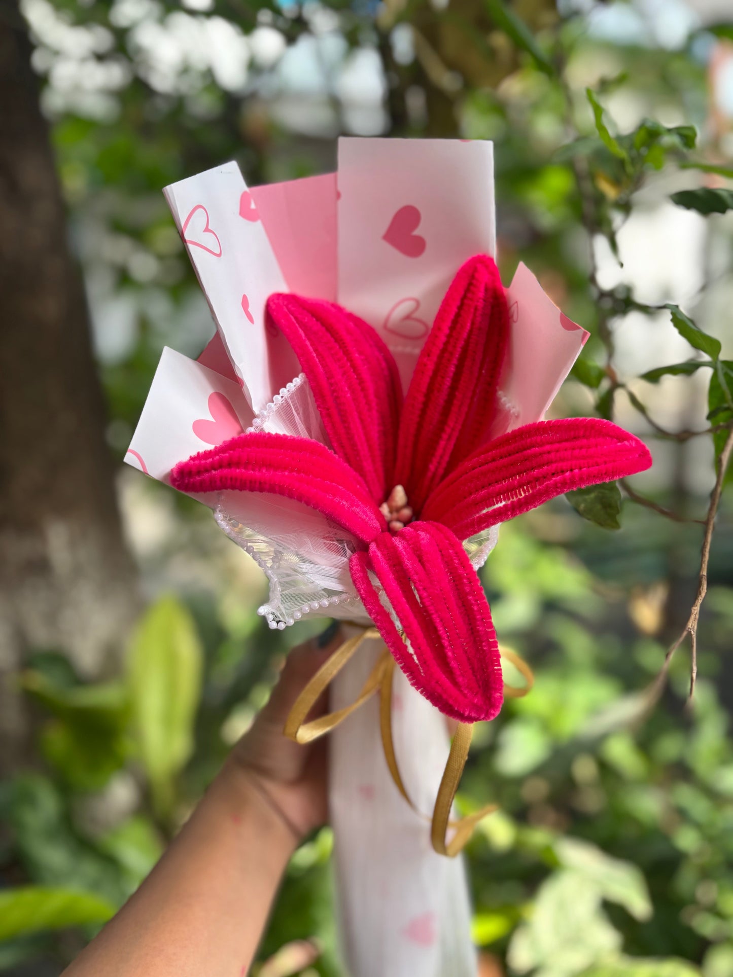 Fuzzy Flower Bouquet | Cherry Lilly