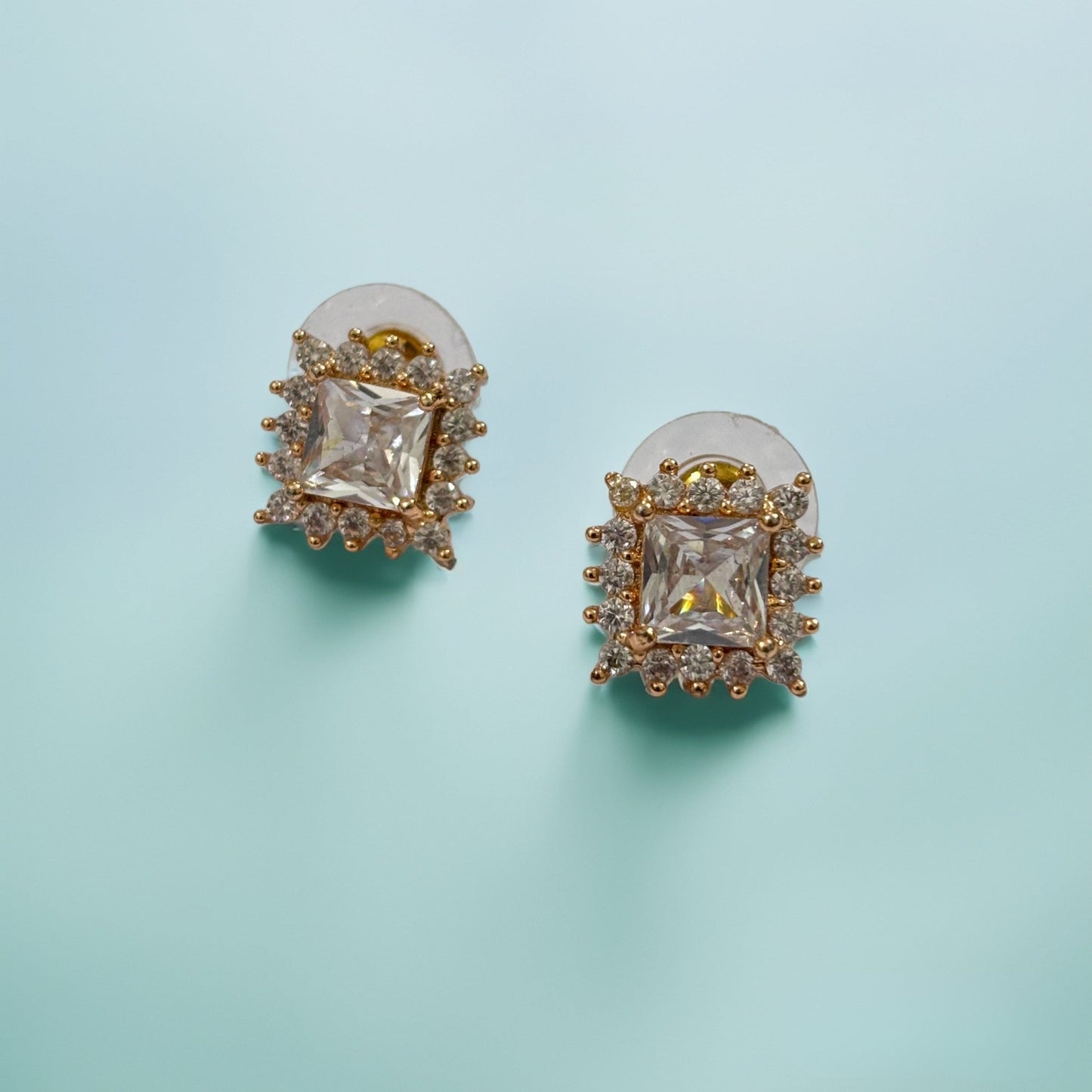 Rectangular Princess Sparkle Studs