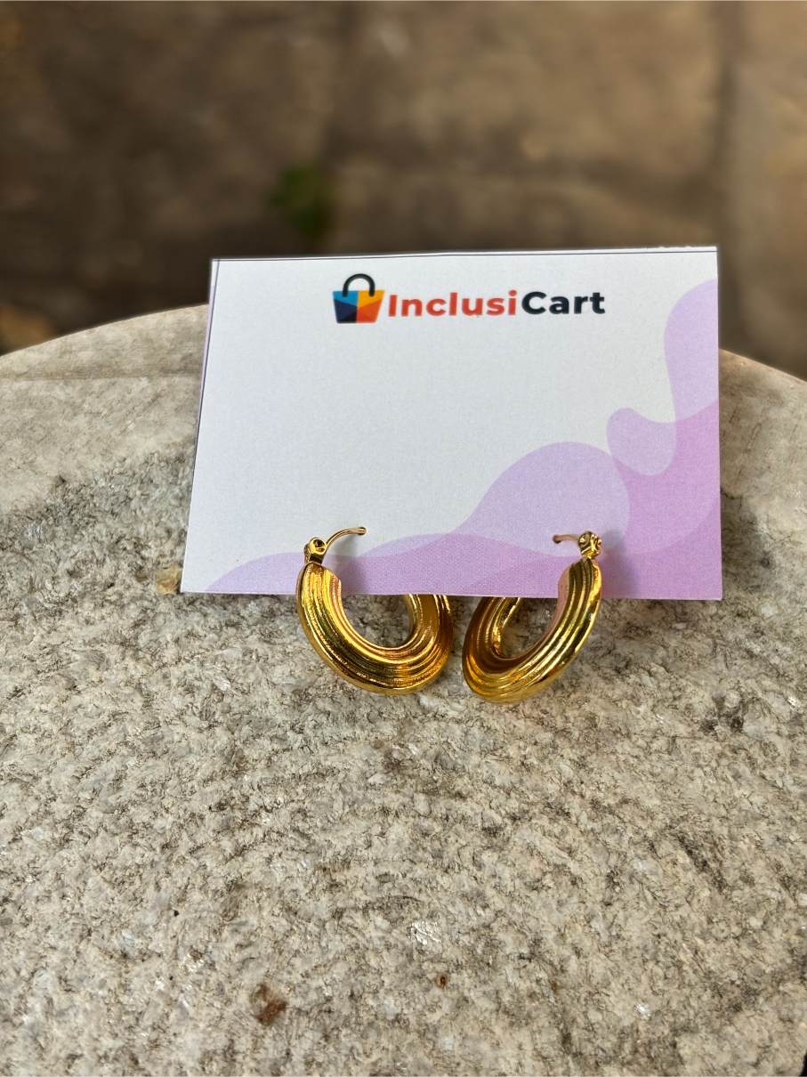 Anti tarnish Earrings | Ring Shape Hoops