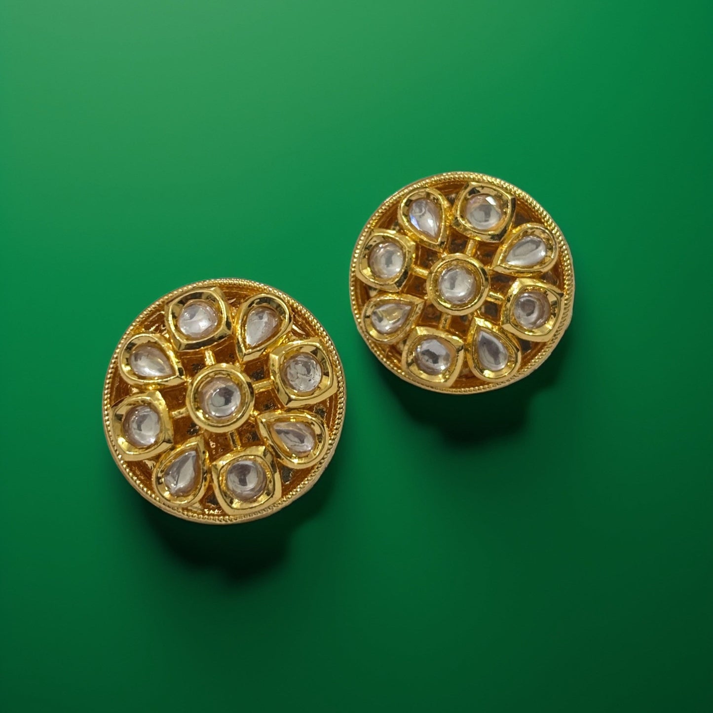 Royal Kundan Bloom Studs