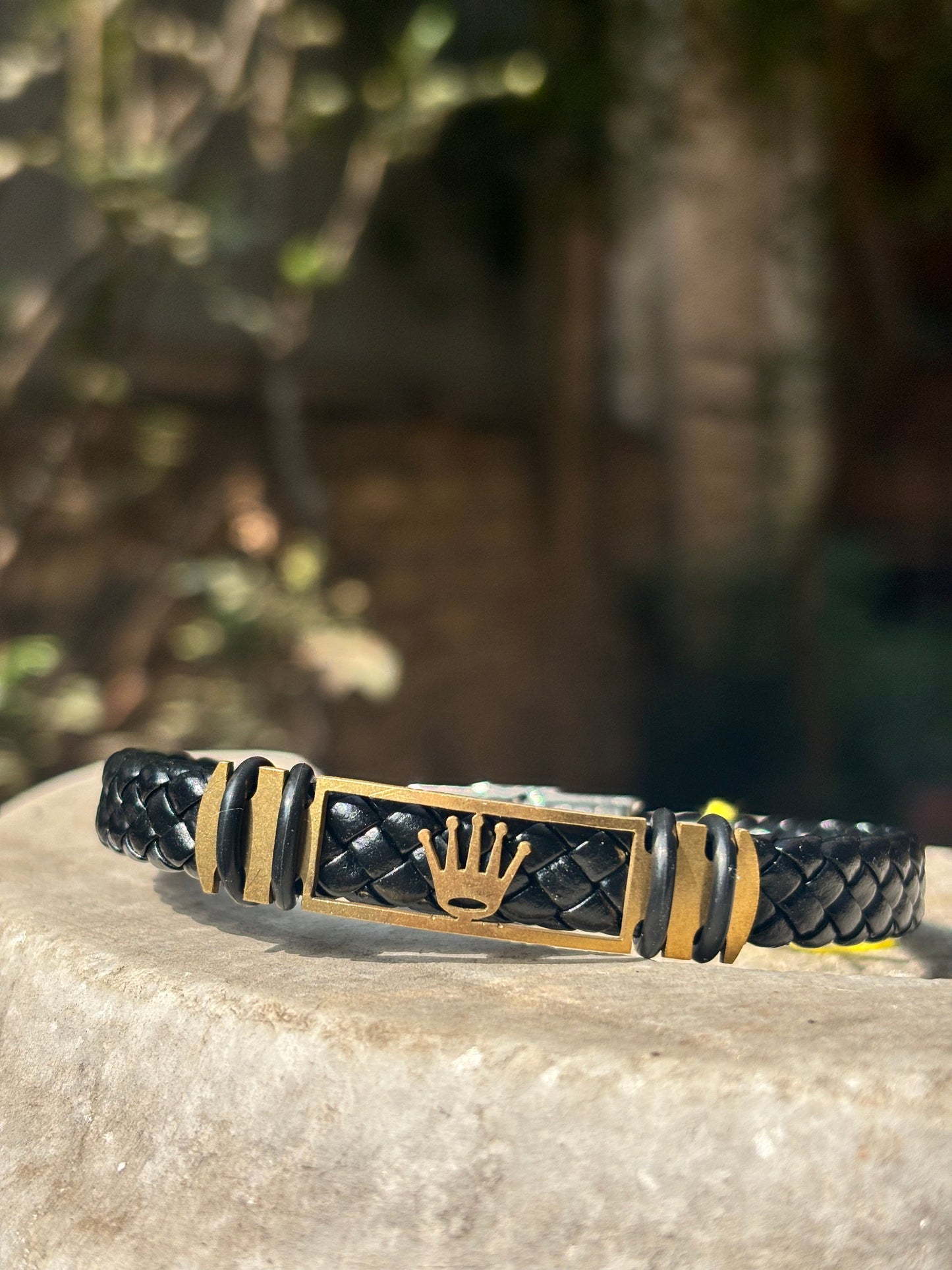 Mens Bracelet | Royal Crown Leather Bracelet for Men