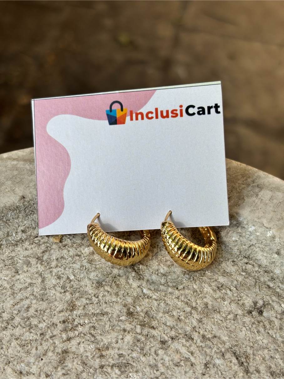 Anti tarnish Earrings | Shell Design Hoops