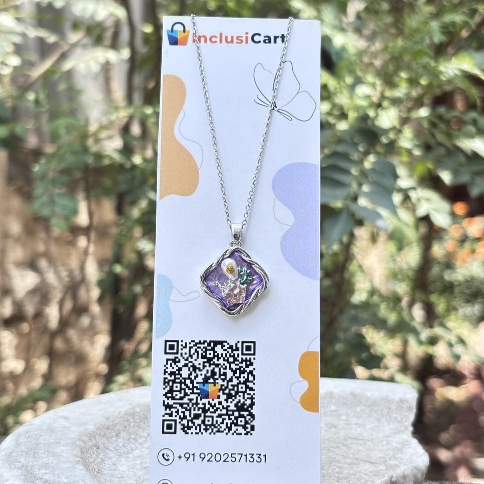 Silver Lavender Bloom Pendant