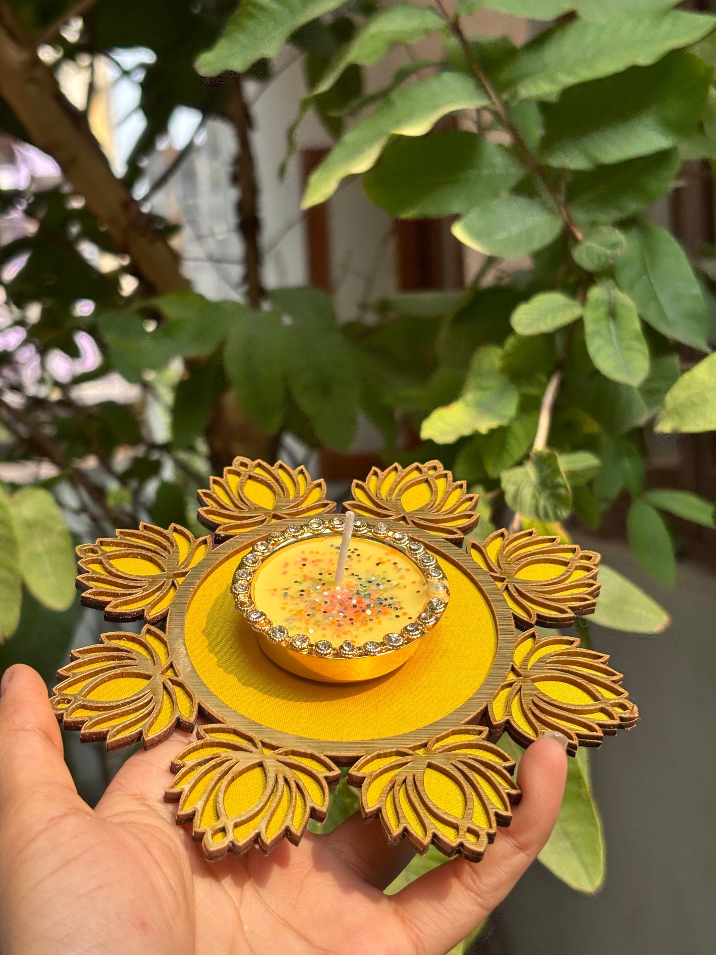 Yellow Tea Light Scented Candle