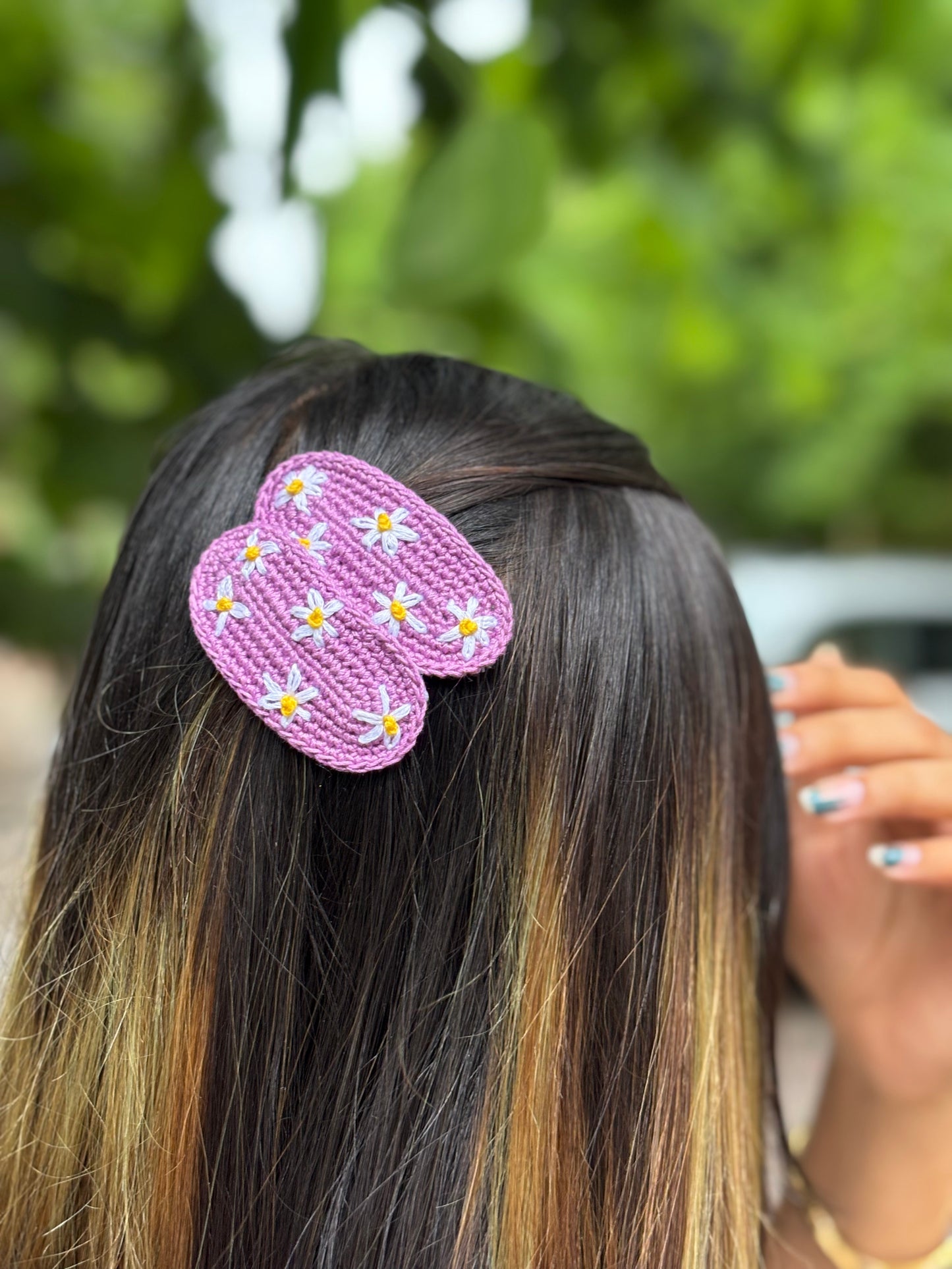 Crochet Hair Clip | Lavender | Pair