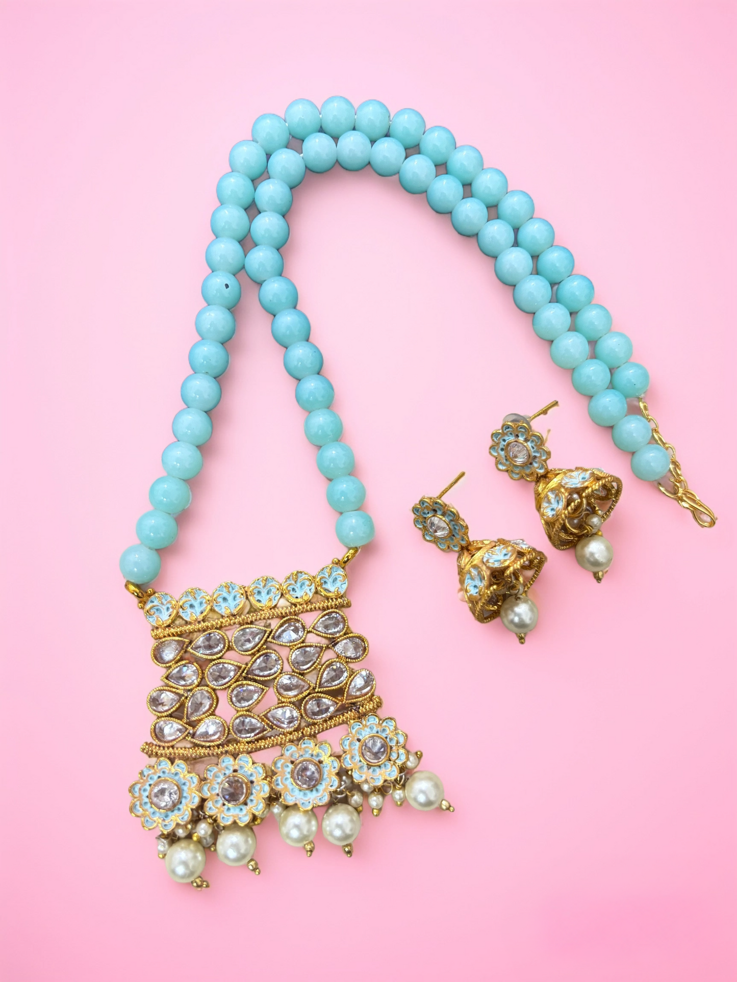 Blue Beads Elegant Kundan Set