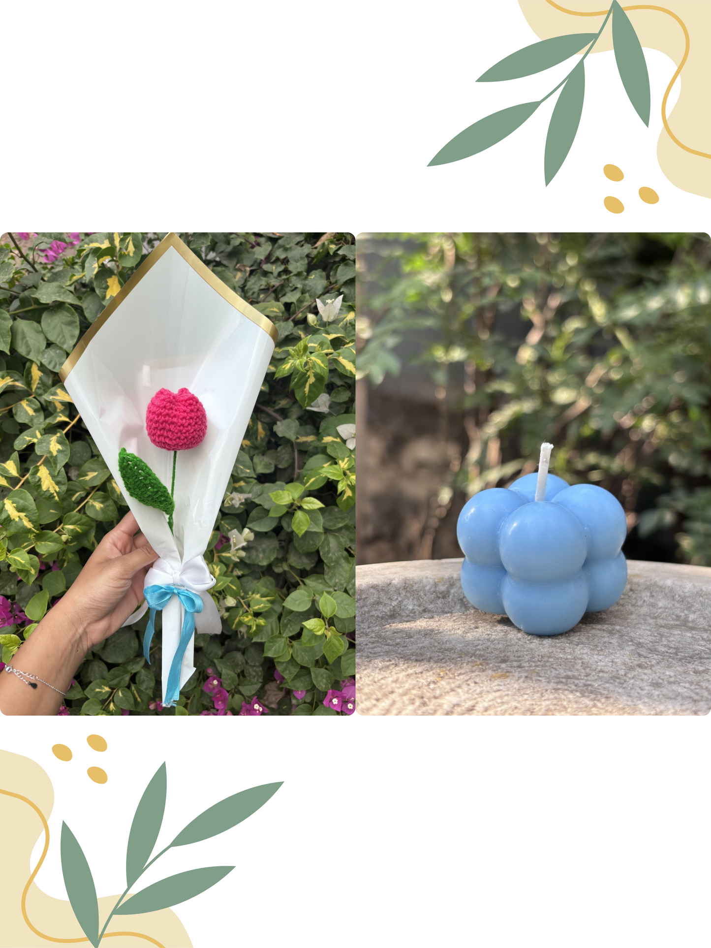 Cherry Red Crochet | Lime Bubble Candle | Combo