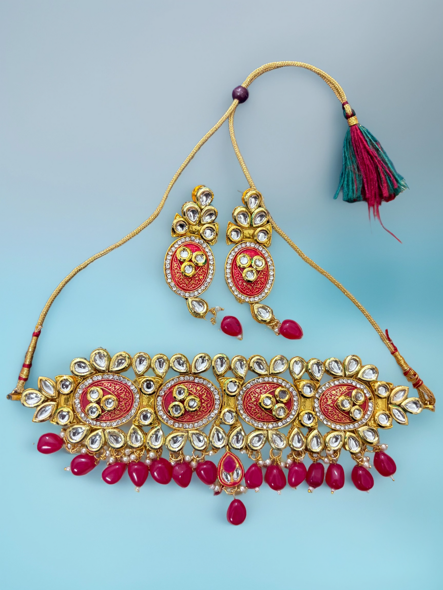 Kundan Studded Red Choker Set