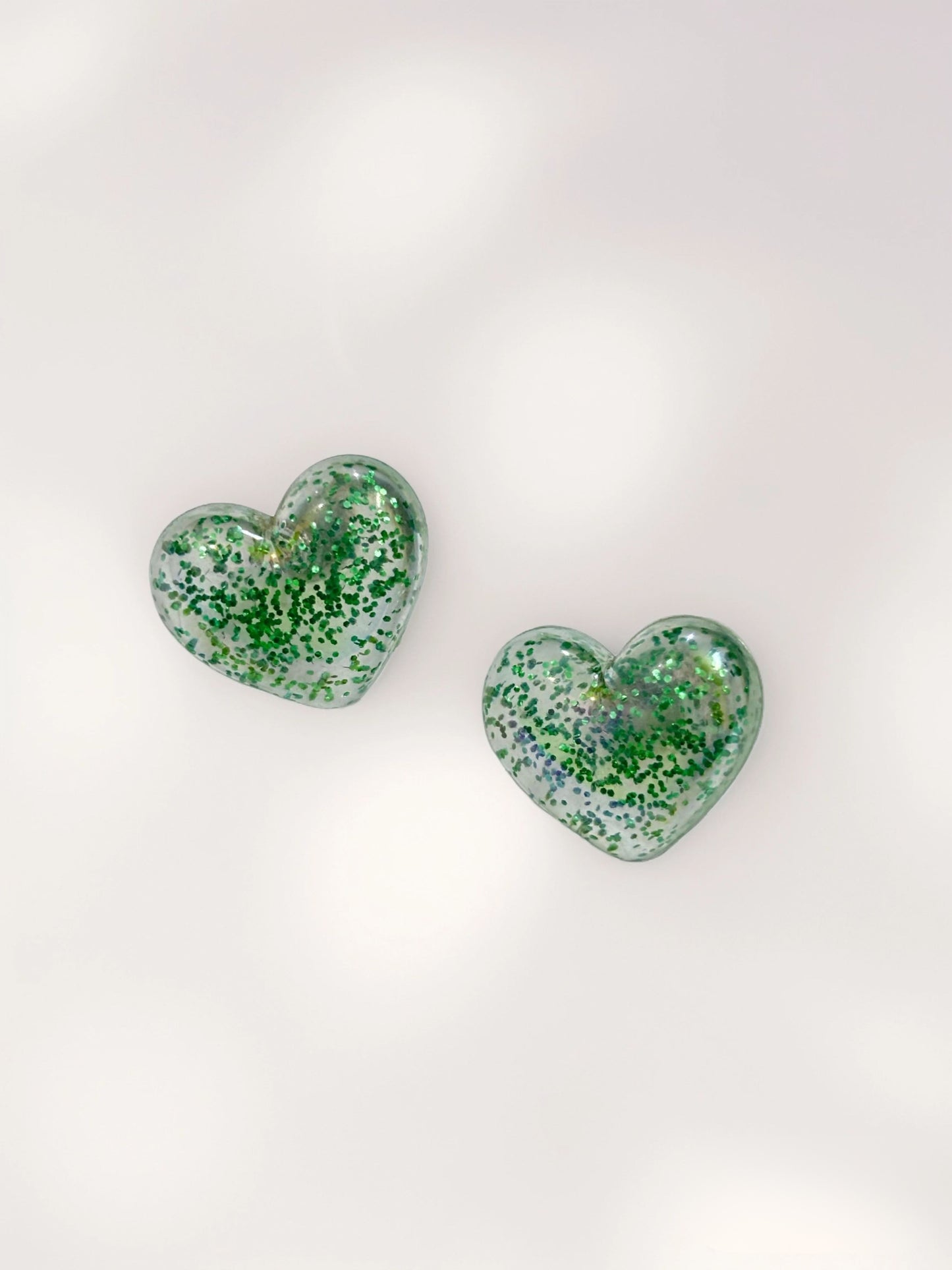 Crystal Glitter Heart Studs