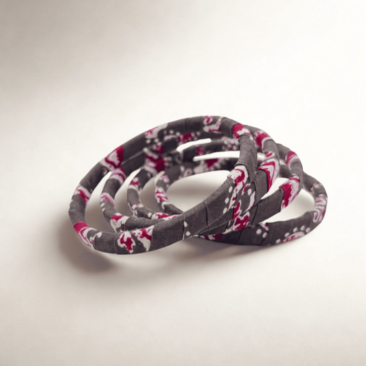 Ajrakh Aura fabric bangles | Set of 4