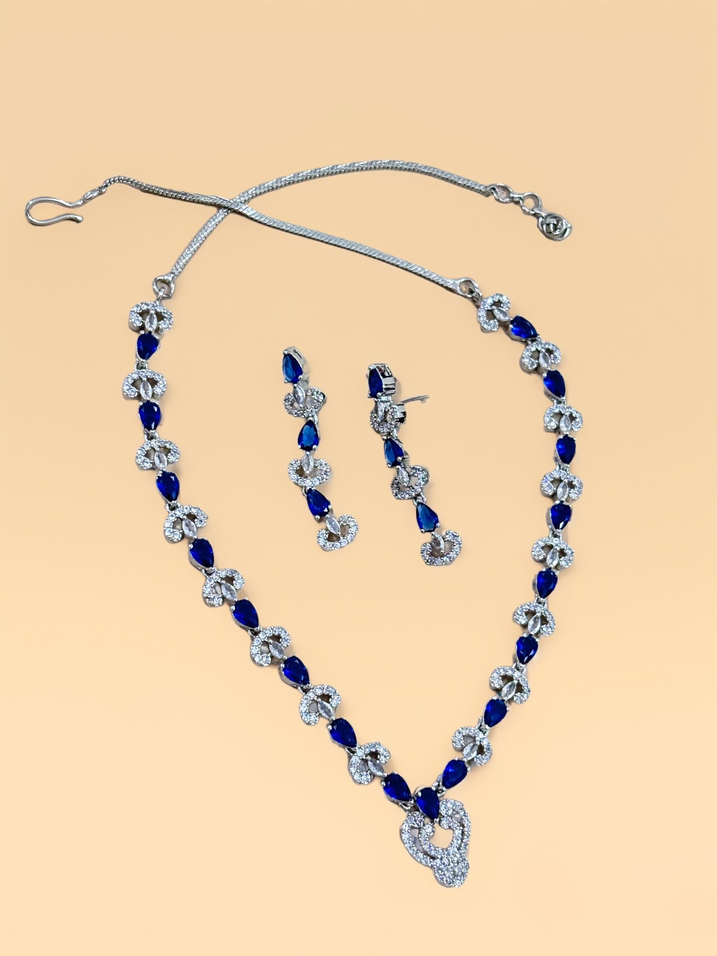 Royal Blue American Diamond Set