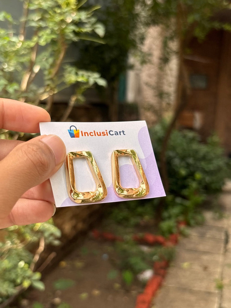 Trendy Anti-Tarnish Geometric Gold Earrings