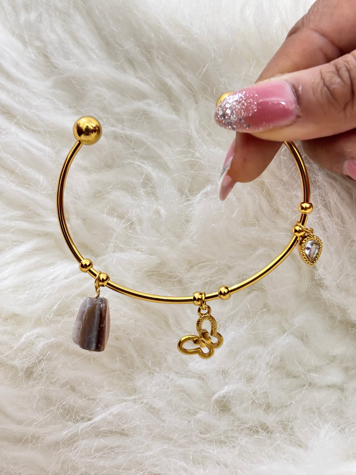 Anti-tarnish butterfly pendant Bracelet