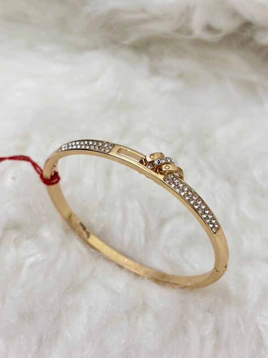 Anti-tarnish tripple ring diamond bracelet