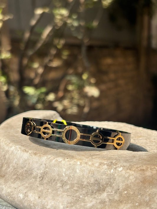 Mens Bracelet | Anti-Tarnish Black Roman Numeral Bracelet