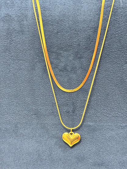 Anti tarnish Necklace | Heart Pendant Multi Chain