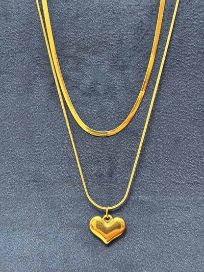 Anti tarnish Necklace | Heart Pendant Multi Chain