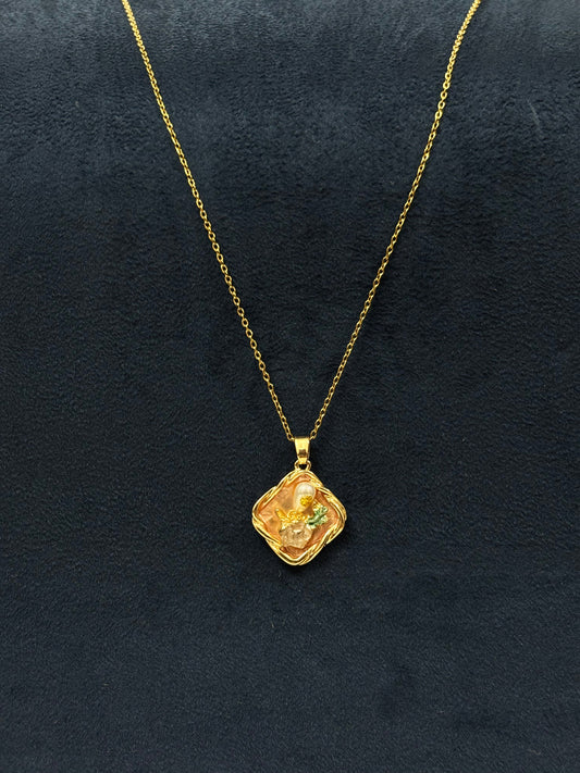 Anti tarnish Necklace | Golden Garden Pendant