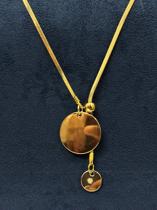 Anti tarnish Necklace | Multi Chain Disk Pendant