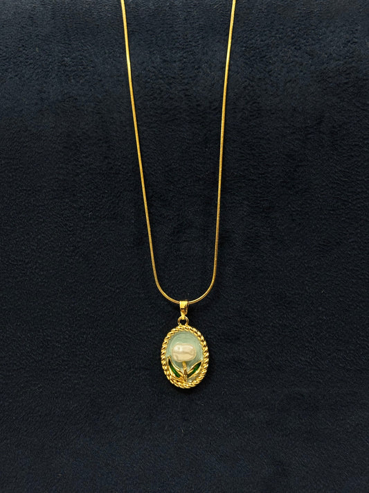 Anti tarnish Necklace | White Pearl Flower Pendant