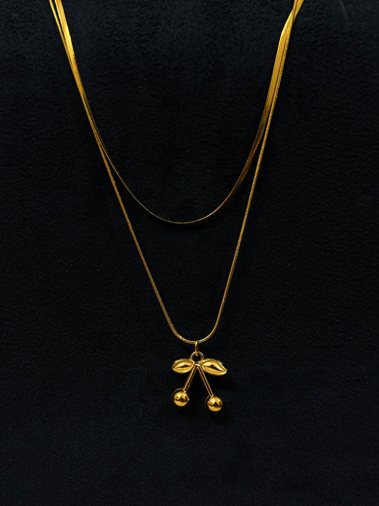 Anti tarnish Necklace | Golden Cherry Pendant