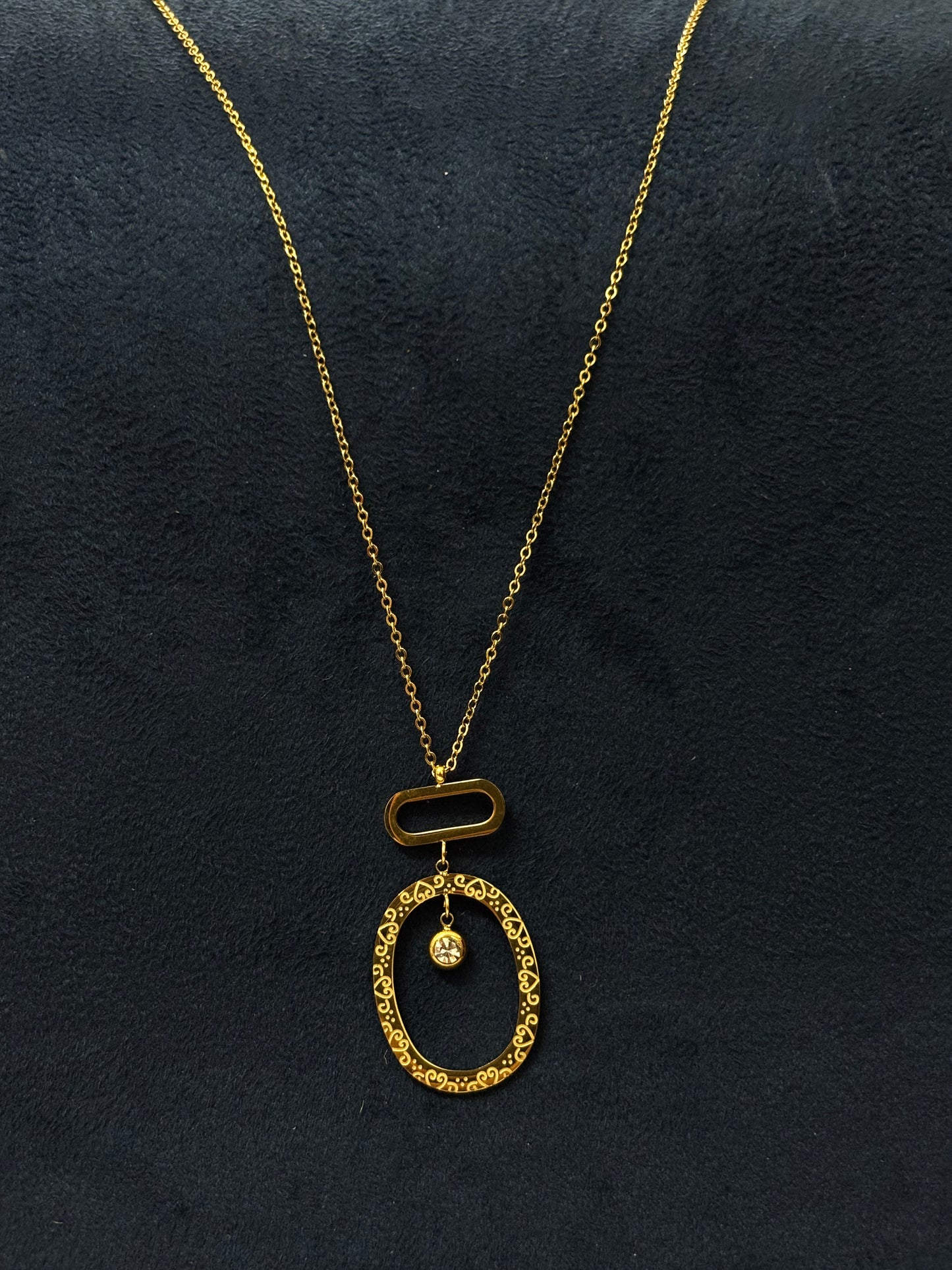 Anti tarnish Necklace | Rolden Ring Diamond Pendant