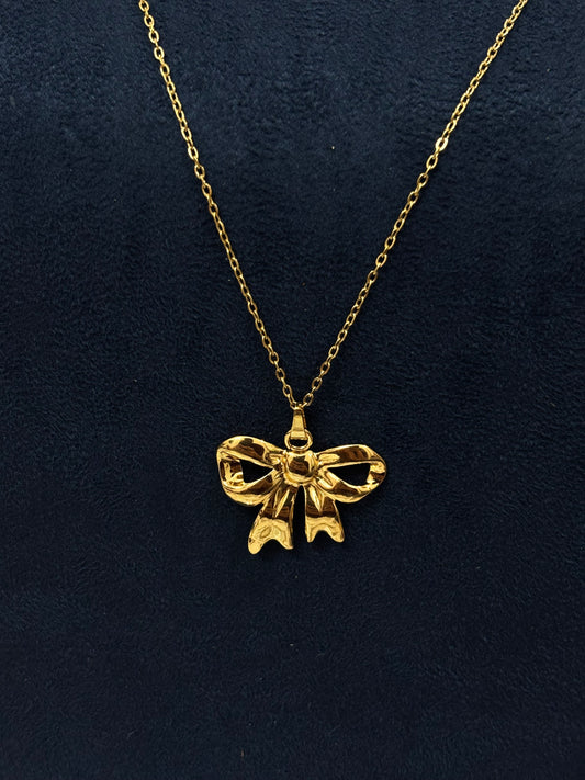Anti tarnish Necklace | Molten Bow Pendant