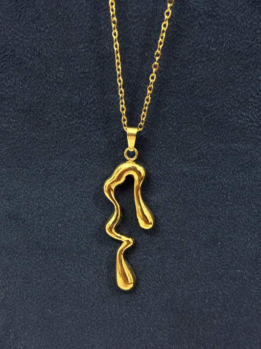 Anti tarnish Necklace | Molten Metal Pendant