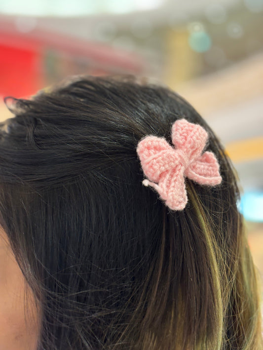Crochet Bow | Baby Pink