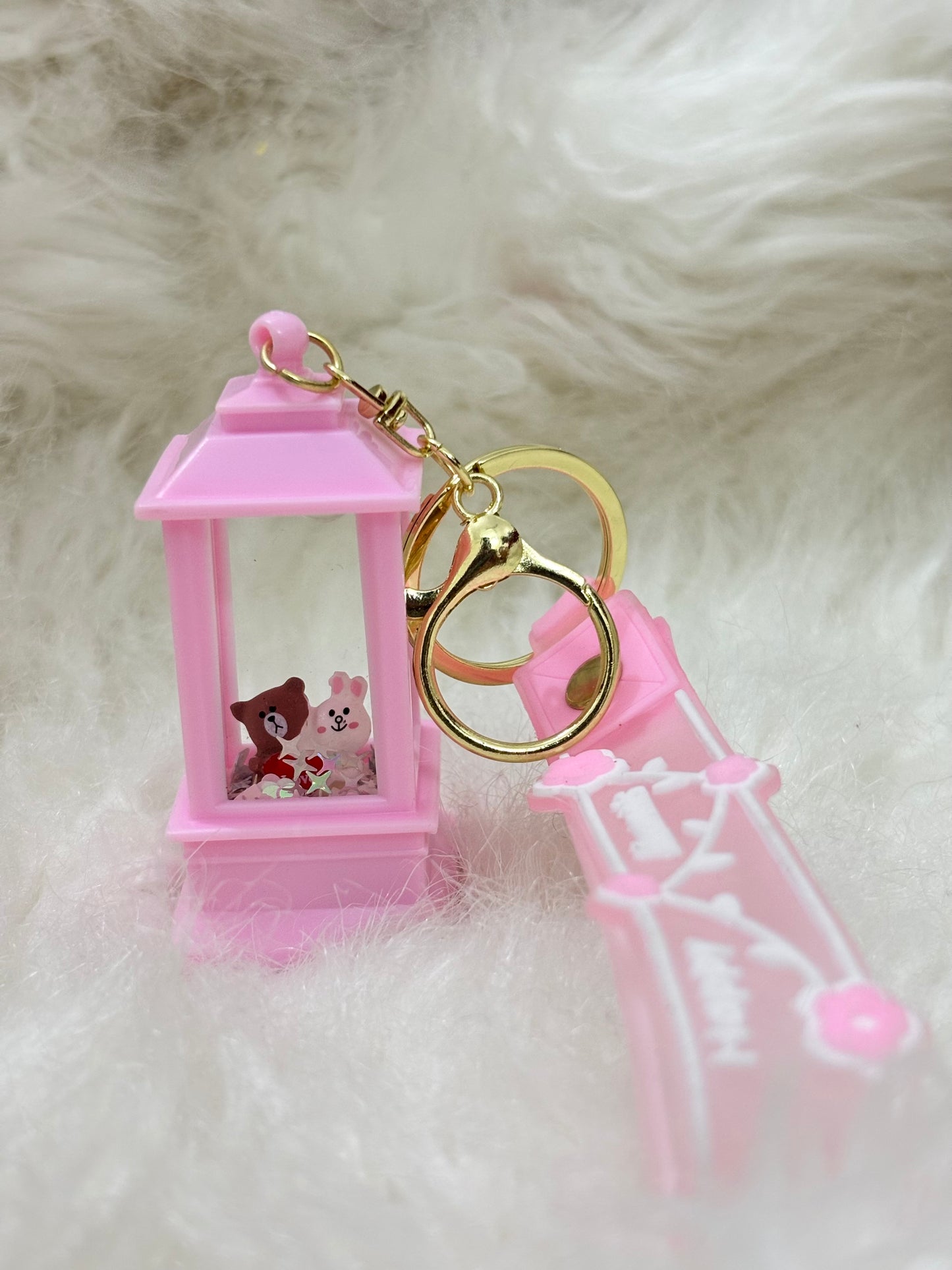 Keychain | Baby Pink Teddy Light Tower