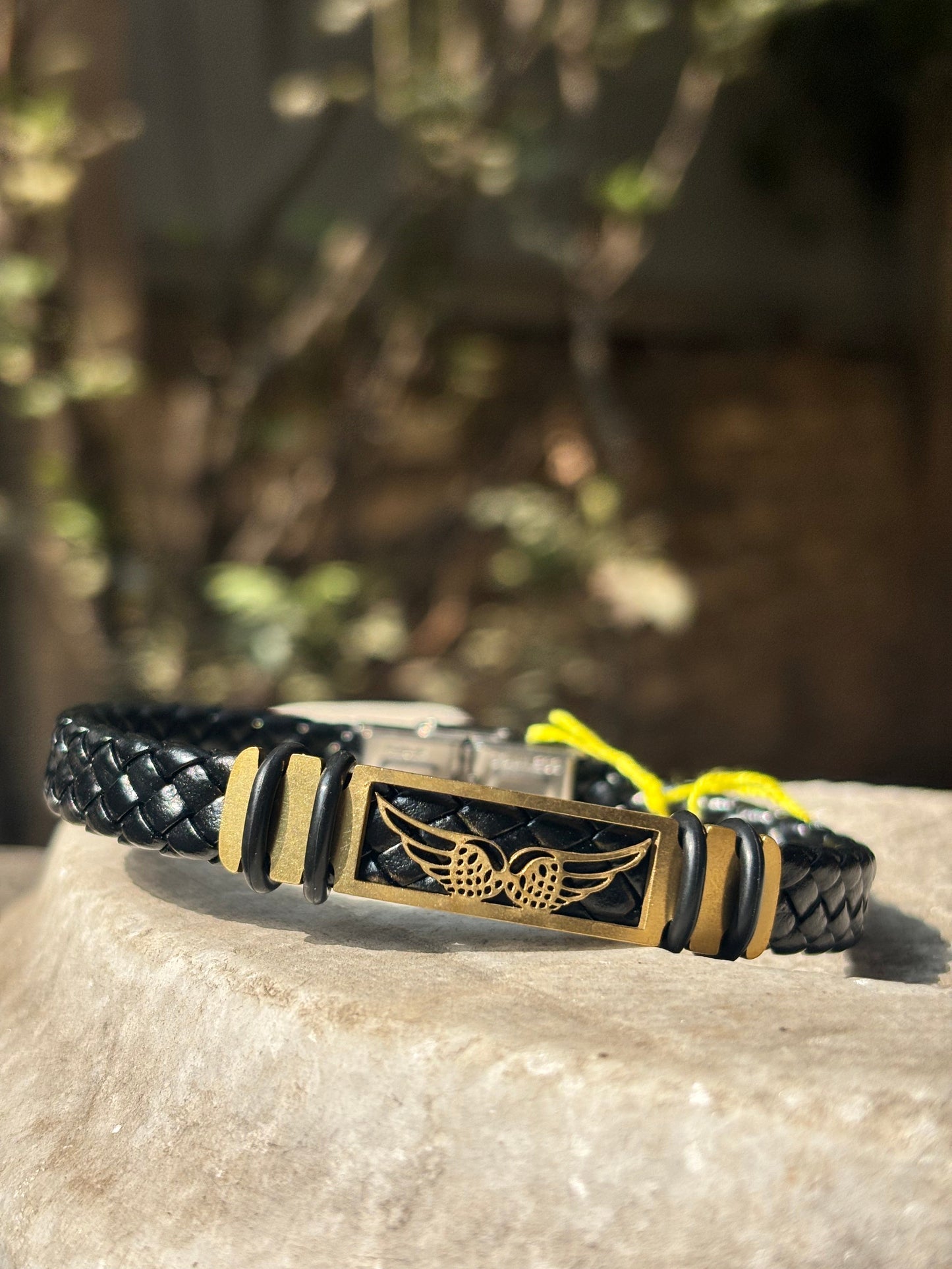 Mens Leather Bracelet | Bird Wing Leather Bracelet