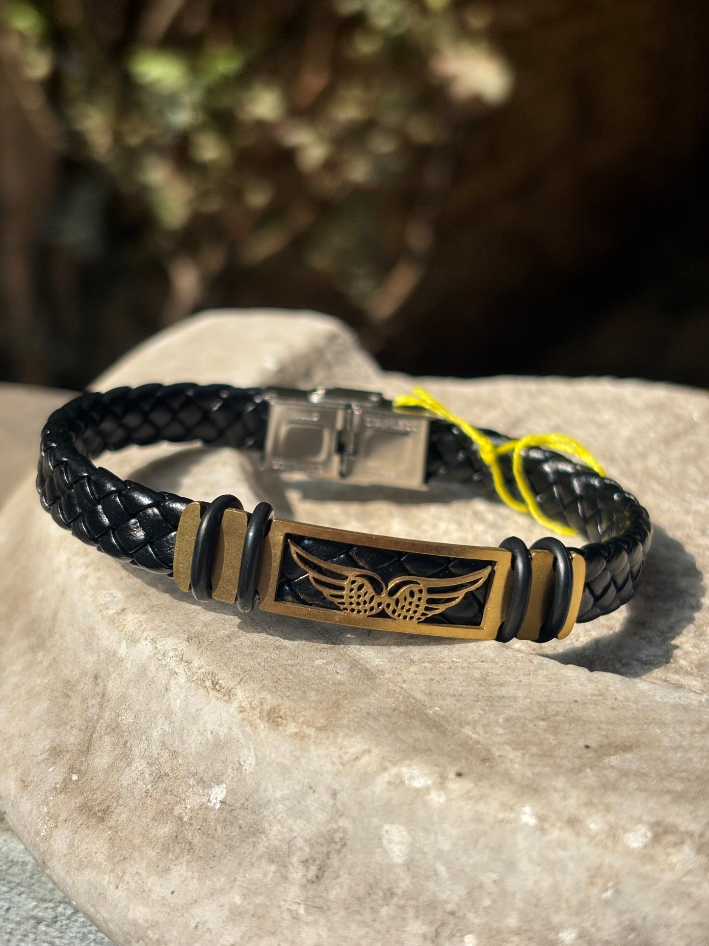 Mens Leather Bracelet | Bird Wing Leather Bracelet