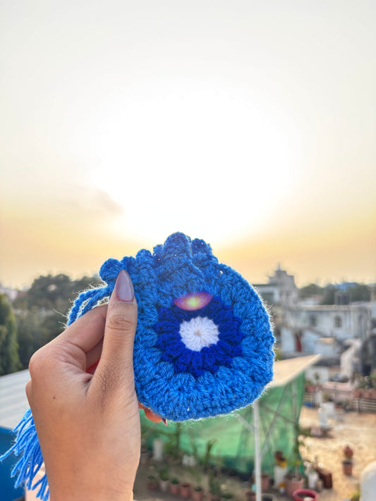 Crochet Potli Bag | Blue Daisy Handmade Potli Bag