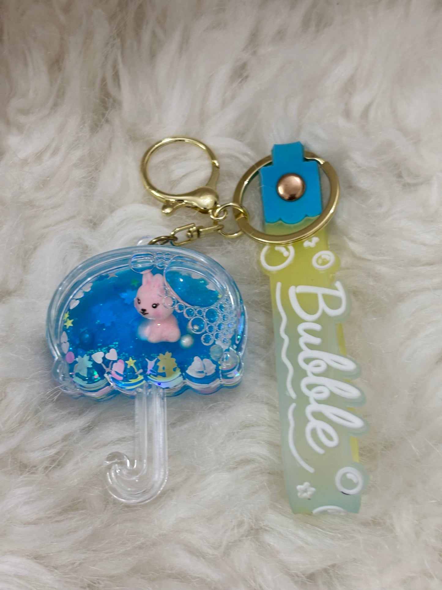 Blue Liquid Umberella Keychain