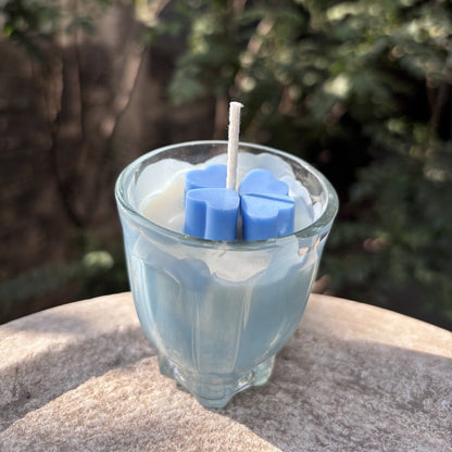 Blue Rose Fresh Lime Glass Scented Candle