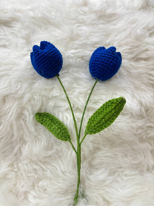 Tulip Crochet Flower | Blue