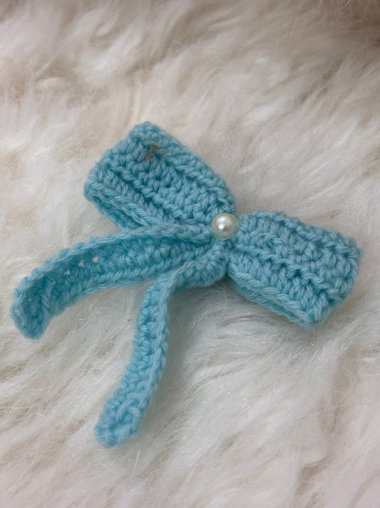 Bow Crochet Hairclip | Blue