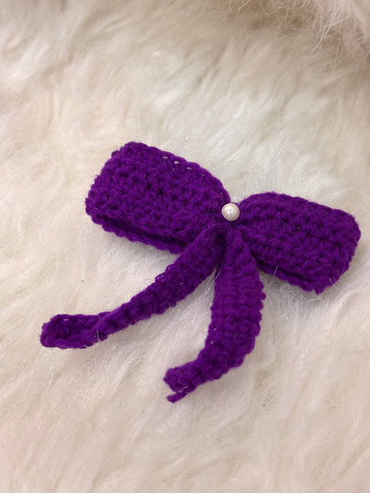 Bow Crochet Hairclip | Violet