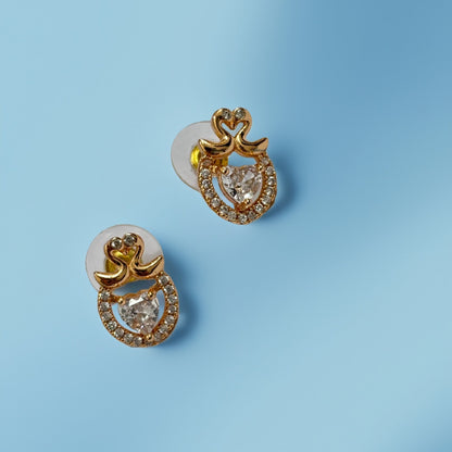 Bow Heart Stud Earrings