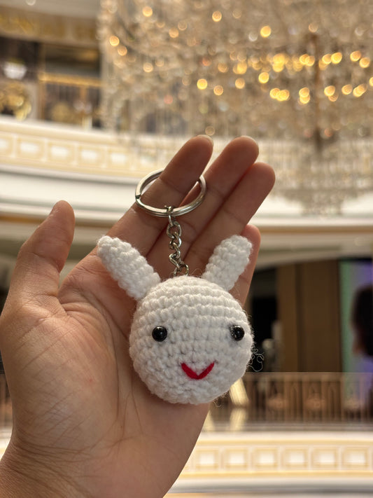 Crochet Keychain | Cute Bunny Head