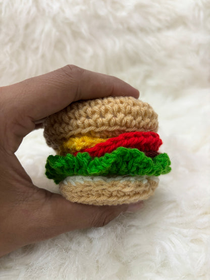 Burger Crochet Keychain | Big
