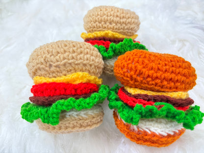 Burger Crochet Keychain | Big